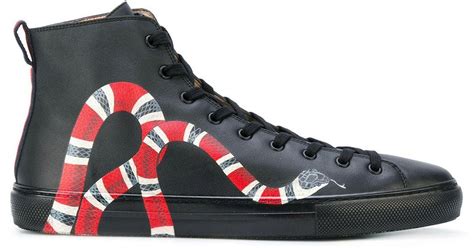 gucci black snake hi tops|Gucci men's shoes.